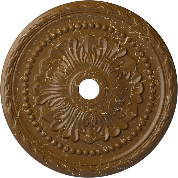 Ekena Millwork Palmetto Medallion (Canopies up to 7 5/8"), 31 1/2"OD x 3 5/8"ID x 1 3/4"P, Smokey Topaz Crackle CM31PMSTC - main